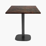 Photo 1 matériel référence RNDN77E2368Z: Tables carrées 70x70cm pied noir - underground rouille - Lot de 4 tables