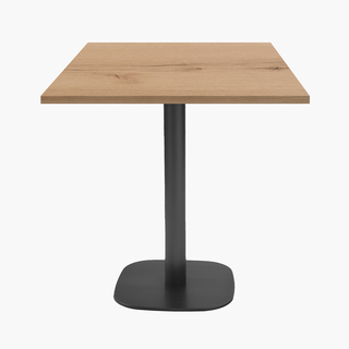 photo 1 tables carrées 70x70cm pied noir - chene delano - lot de 4 tables
