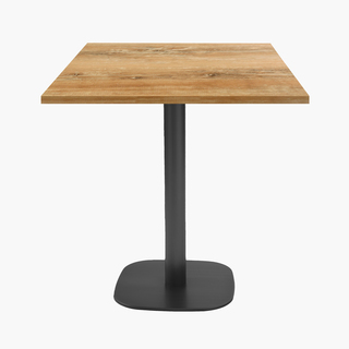 photo 1 tables carrées 70x70cm pied noir - chene slovene - lot de 4 tables
