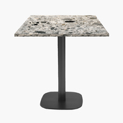 Photo 1 matériel référence RNDN77E3475P: Tables carrées 70x70cm pied noir - terrazzo cepp - Lot de 4 tables