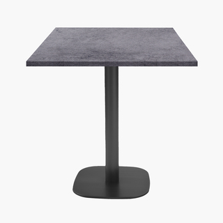 photo 1 tables carrées 70x70cm pied noir - copperfield gris - lot de 4 tables