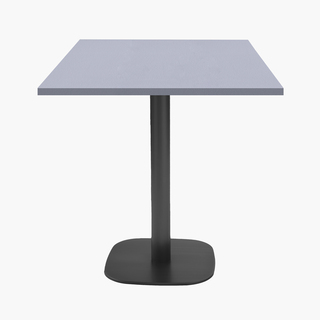 photo 1 tables carrées 70x70cm pied noir - gris perle - lot de 4 tables