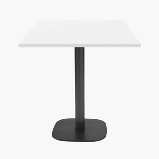 photo 1 tables carrées 70x70cm pied noir - blanc 1026vv - lot de 4 tables