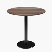Photo 1 matériel référence ROME70ME045-1249: Tables rondes diametre 70cm pied noir - chene montagne - Lot de 4 tables