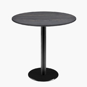 Photo 1 matériel référence ROME70ME046-1938: Tables rondes diametre 70cm pied noir - pin ancien - Lot de 4 tables