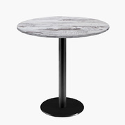 Photo 1 matériel référence ROME70ME04F-1895: Tables rondes diametre 70cm pied noir - chene islande - Lot de 4 tables