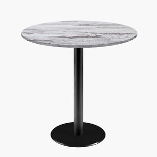 photo 1 tables rondes diametre 70cm pied noir - chene islande - lot de 4 tables