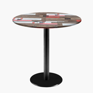 photo 1 tables rondes diametre 70cm pied noir - redden wood - lot de 4 tables