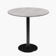 Photo 1 matériel référence ROME70ME2007W: Tables rondes diametre 70cm pied noir - cuma light - Lot de 4 tables