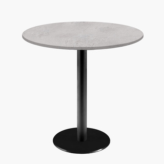 photo 1 tables rondes diametre 70cm pied noir - cuma light - lot de 4 tables