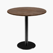 Photo 1 matériel référence ROME70ME2234Z: Tables rondes diametre 70cm pied noir - oxydo bronze - Lot de 4 tables