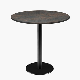 photo 1 tables rondes diametre 70cm pied noir - seattle fusion - lot de 4 tables
