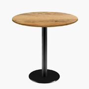 Photo 1 matériel référence ROME70ME2904E: Tables rondes diametre 70cm pied noir - chene slovene - Lot de 4 tables