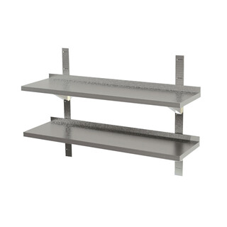 photo 1 étagère murale inox double réglable sur 2 crémaillères lg 1000