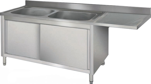 Plonge inox professionnelle 1 bac spéciale lave-vaisselle