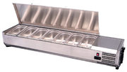 Saladette réfrigérée 6 BACS GN 1/4 avec couvercle inox