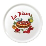 Photo 1 matériel référence DJ957: Assiettes à pizza en porcelaine 31 cm saturnia décor la pizza x26
