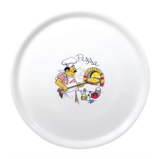 photo 1 assiettes à pizza en porcelaine 31 cm saturnia décor chef (lot de 6)