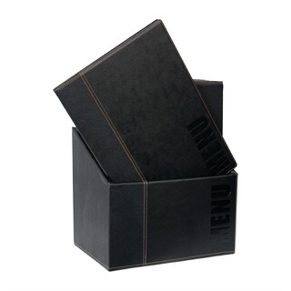 photo 1 porte-menus contemporains a4 noirs avec boîte de rangement lot de 20