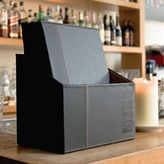 photo 3 porte-menus contemporains a4 noirs avec boîte de rangement lot de 20