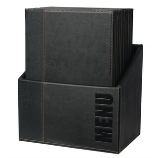 photo 5 porte-menus contemporains a4 noirs avec boîte de rangement lot de 20