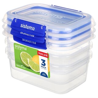 photo 2 boîtes alimentaires rectangulaires sistema klip it plus 1l lot de 3