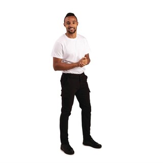 photo 1 pantalon homme slim stretch cargo noir 48