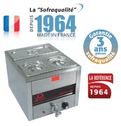 Photo 1 matériel référence 15162: Bain-marie compact avec vidange - gamme tradition - 18 l