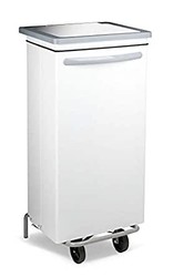 Support sac poubelle 100 litres métal blanc caréné