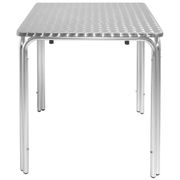 Table bistro carrée en acier inoxydable empilable