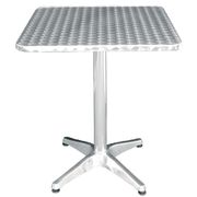 Table bistro carrée en acier inoxydable