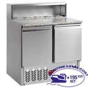 Table de préparation frigorifique 2 portes gn 1/1, 240 lit, structure réfrigérée 5x gn1/6-150 mm