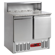 Table de préparation frigorifique 2 portes gn 1/1, 240 lit, structure réfrigérée 5x gn1/6-150 mm