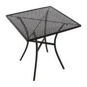 Table de terrasse carrée en acier ajouré noire
