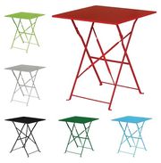 Table de terrasse carrée en acier rouge