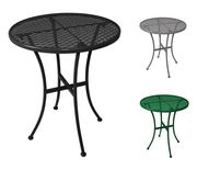 Table de terrasse ronde en acier ajouré noire