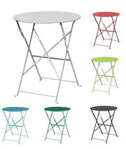 Table de terrasse ronde en acier gris