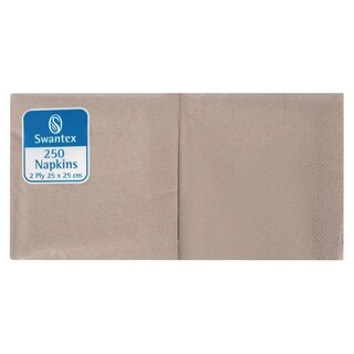 photo 1 serviettes cocktail kraft recyclées 250mm 2 plis pliage 1/4 lot de 2000
