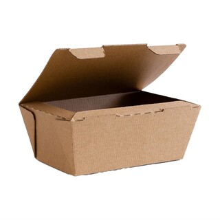 photo 1 boîtes alimentaires micro-cannelées compostables vegware 110x150mm lot de 300