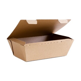 photo 1 boîtes alimentaires micro-cannelées compostables vegware 130x195mm lot de 300