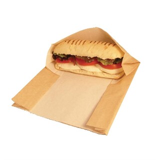 photo 2 sachets panini kraft compostables vegware lot de 500