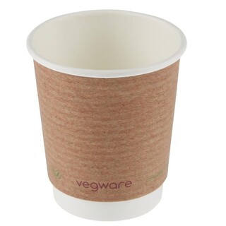 photo 1 gobelets boissons chaudes double paroi compostables vegware 230ml - lot de 500