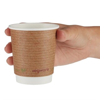 photo 4 gobelets boissons chaudes double paroi compostables vegware 230ml - lot de 500