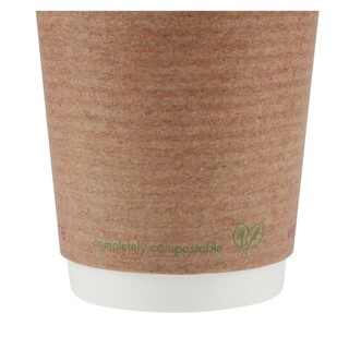 photo 3 gobelets boissons chaudes double paroi compostables vegware 340ml  - lot de 500