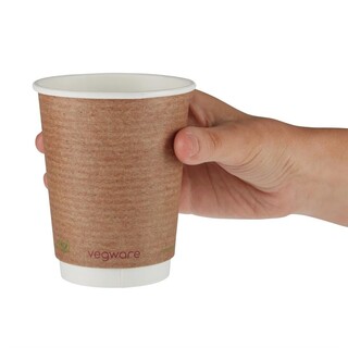 photo 4 gobelets boissons chaudes double paroi compostables vegware 340ml  - lot de 500