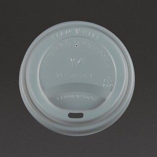 photo 1 couvercles compostables pour gobelets boissons chaudes vegware 34 cl / 45,5 cl x1000