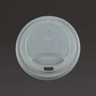 photo 1 couvercles pour gobelets boissons chaudes compostables vegware 225ml lot de 1000