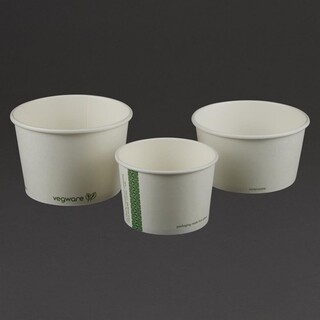 photo 2 bols à soupe / glace compostables vegware 230ml lot de 1000