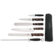 Photo 1 matériel référence S189: Ensemble couteaux manche en bois de rose, couteau de cuisinier 250mm et étui Victorinox