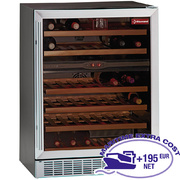 Vitrine cave a vins, ventilée, 160 Lt., porte en acier inox,2 T, BLACK